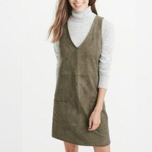 Abercrombie & Fitch Vegan Suede Green Shift Dress Size XSP